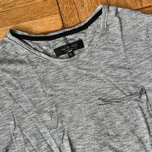 Rag&Bone classic blue on white striped super soft cotton T with pocket. size XL